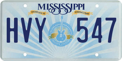 MS license plate HVY547