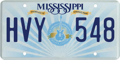 MS license plate HVY548