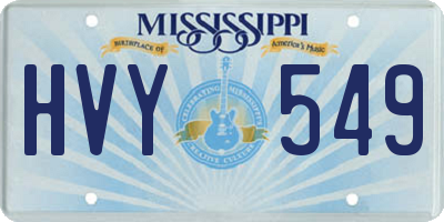 MS license plate HVY549