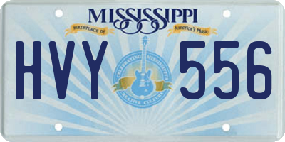 MS license plate HVY556