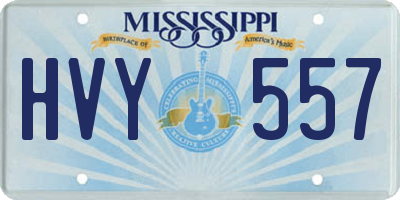 MS license plate HVY557