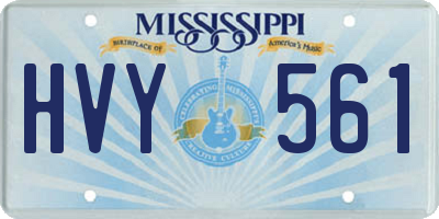 MS license plate HVY561