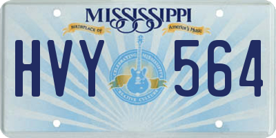 MS license plate HVY564
