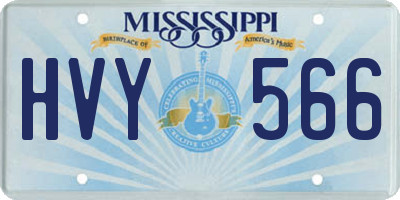 MS license plate HVY566