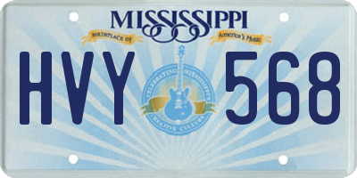 MS license plate HVY568