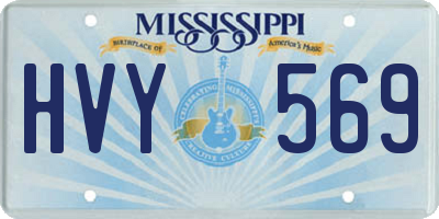 MS license plate HVY569