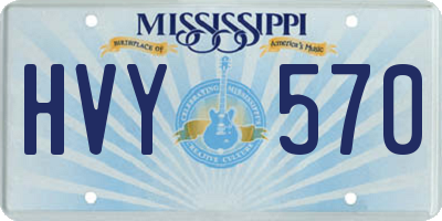 MS license plate HVY570