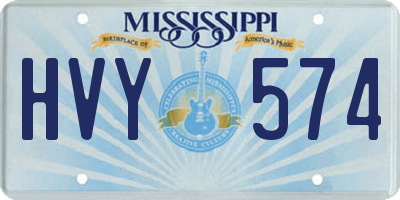 MS license plate HVY574