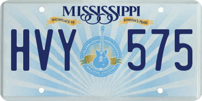 MS license plate HVY575