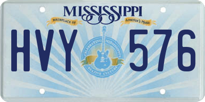 MS license plate HVY576