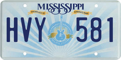 MS license plate HVY581