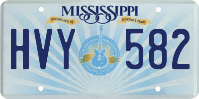 MS license plate HVY582