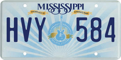 MS license plate HVY584
