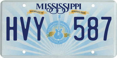 MS license plate HVY587
