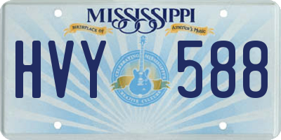 MS license plate HVY588
