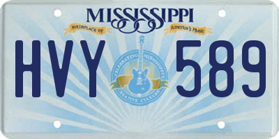 MS license plate HVY589