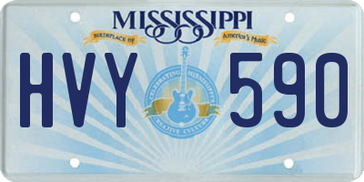 MS license plate HVY590