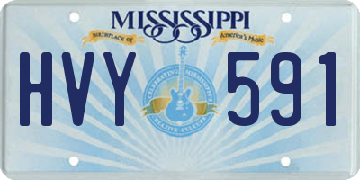 MS license plate HVY591