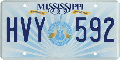 MS license plate HVY592