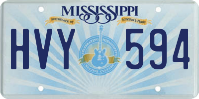 MS license plate HVY594