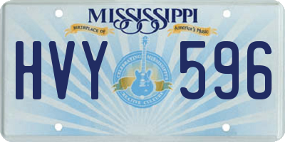 MS license plate HVY596