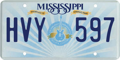 MS license plate HVY597
