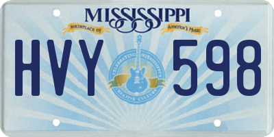 MS license plate HVY598