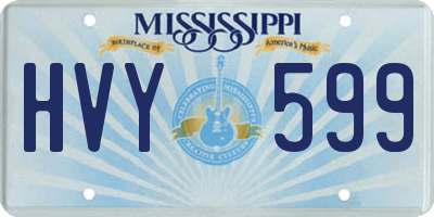 MS license plate HVY599
