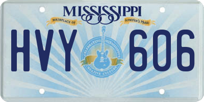 MS license plate HVY606