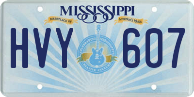 MS license plate HVY607