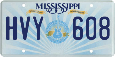 MS license plate HVY608