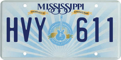 MS license plate HVY611