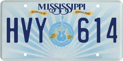 MS license plate HVY614