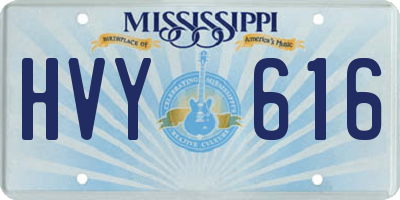 MS license plate HVY616