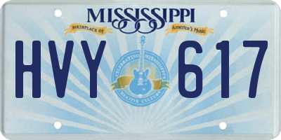 MS license plate HVY617