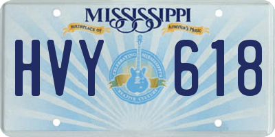 MS license plate HVY618