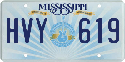MS license plate HVY619