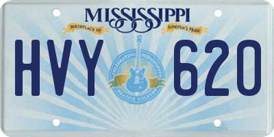 MS license plate HVY620