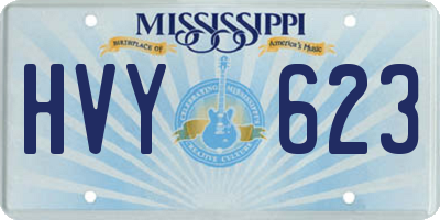 MS license plate HVY623