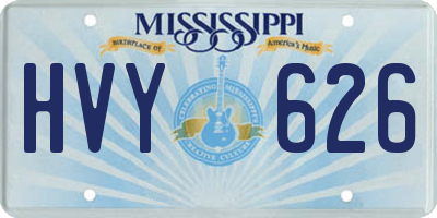 MS license plate HVY626