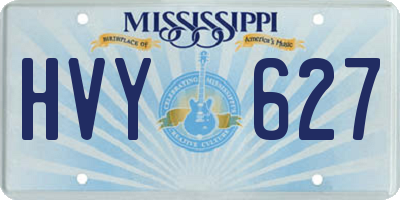 MS license plate HVY627