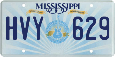 MS license plate HVY629