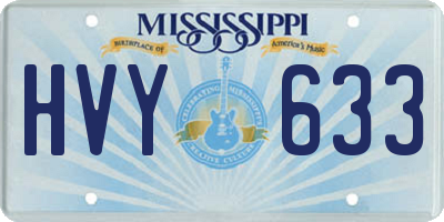 MS license plate HVY633