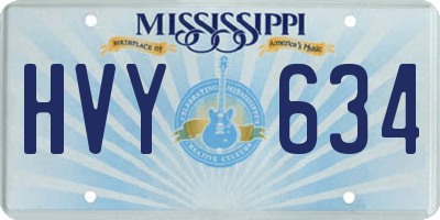 MS license plate HVY634