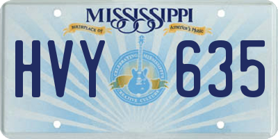MS license plate HVY635