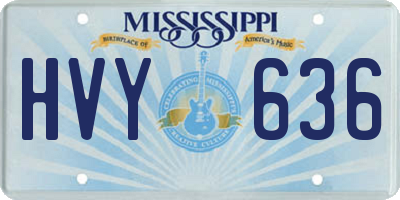 MS license plate HVY636