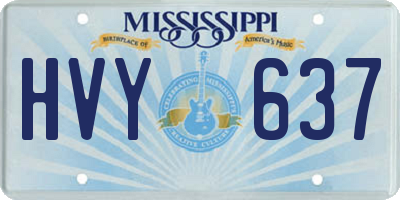 MS license plate HVY637