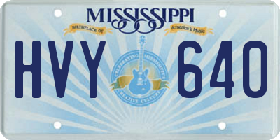 MS license plate HVY640