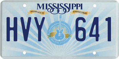 MS license plate HVY641