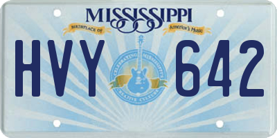 MS license plate HVY642